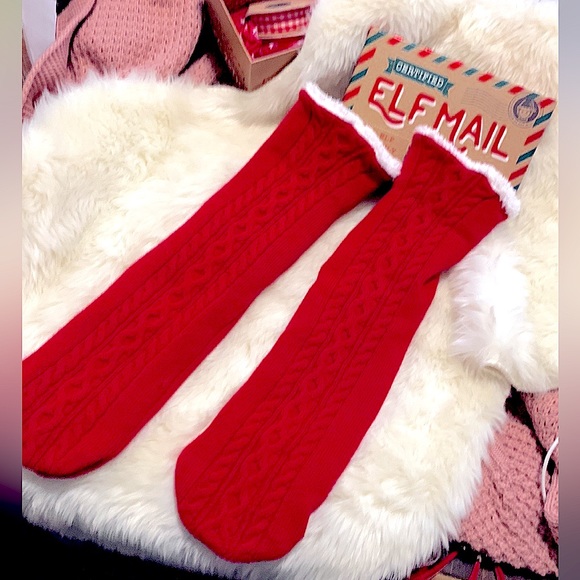 Christmas Wear Accessories - 🤶🏻Santa’s Soft Warm&Cozy Thick & Fluffy. Non-slip. Fuzzy Sweater Sock-Slippers